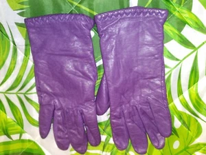 PURPLE DEERSKIN UNISEX GLOVES ACRYLIC LINED SOFT CLEAN Sz.8 EUC - Picture 1 of 10