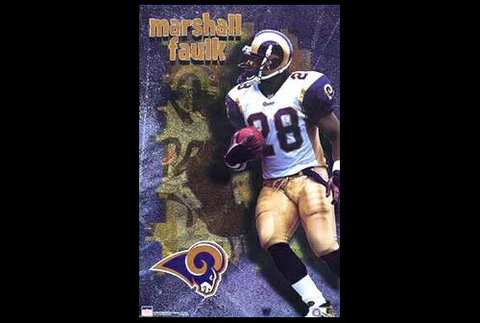 Vintage Original MARSHALL FAULK St. Louis Rams 2000 Starline NFL Action POSTER Cover