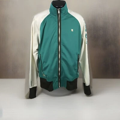 Men’s Jay-Z’s ROCAWEAR Varsity Green & White Long Sleeve Zipper Jacket Size Med - Image 1 of 3