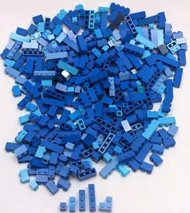 300pcs LEGO Blue Bricks 1x1 1x2 1x3 1x4 2x2 Corner Mix MOC Bulk Lot - Picture 1 of 9