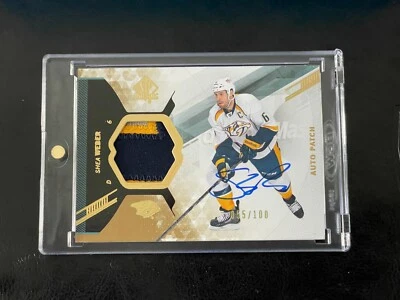 2013-14 SP Authentic Shea Weber 3 Color Game Used Patch Auto Autograph /100 HOF - Image 1 of 2