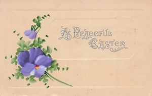 LOVELY VINTAGE PEACEFUL EASTER POSTCARD VIOLETS GOTTSCHALK & DREYFUSS 091822 R - Picture 1 of 2