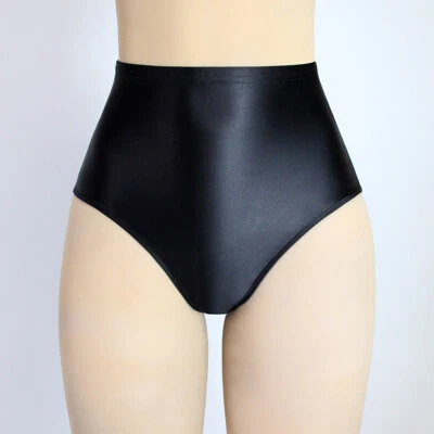 Women Glossy Satin Panties Briefs Knickers Gym Yoga Shorts Underwear Swim Trunks - Image 1 of 4