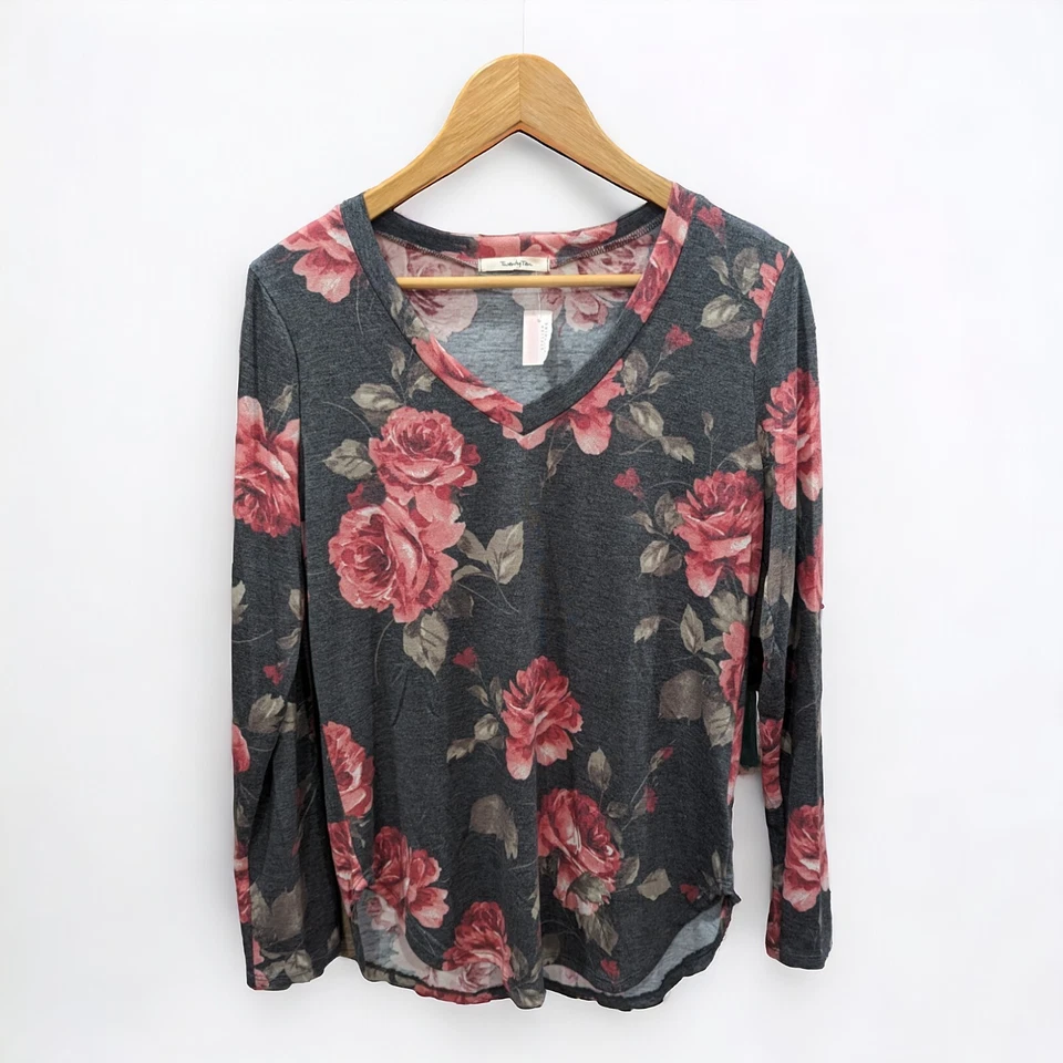 Nuevo con etiquetas Top Mujer Multicolor Floral Cuello en V Manga Larga Relajado Boutique Talla S Foto 1 de 1