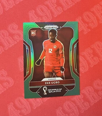 2022 Panini Prizm World Cup Qatar Ike Ugbo Green Rookie RC /5 Canada - Image 1 of 2