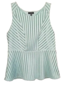 Kaari Blue Women's Sleeveless Top, sz. M, shade of green, eyelets, pre-owned - Picture 1 of 6