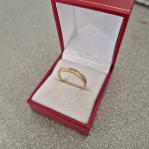 1/4ct Diamond half eternity Ring in 18k gold over Silver - Picture 1 of 4