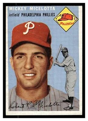 1954 TOPPS MICKEY MICELOTTA #212 PHILADELPHIA PHILLIES MID GRADE LOOKS OK - Image 1 of 2