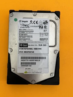 Sun 390-0099 36.4G 3.5-Inch 15000 RPM FC-AL HDD - ST336752FSUN36G - Image 1 of 4