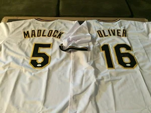 Bill Matlock and Al Oliver Autographed Signed Custom Jerseys - JSA Witnessed - Picture 1 of 9