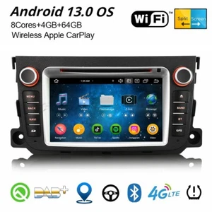 8-Kern Android 13 DAB+ Autoradio Mercedes Smart Fortwo 64GB Carplay Wifi Navi 4G - Bild 1 von 24