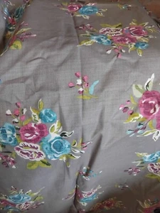 next floral curtains grey multi 66x90in new ring top lined - Picture 1 of 6