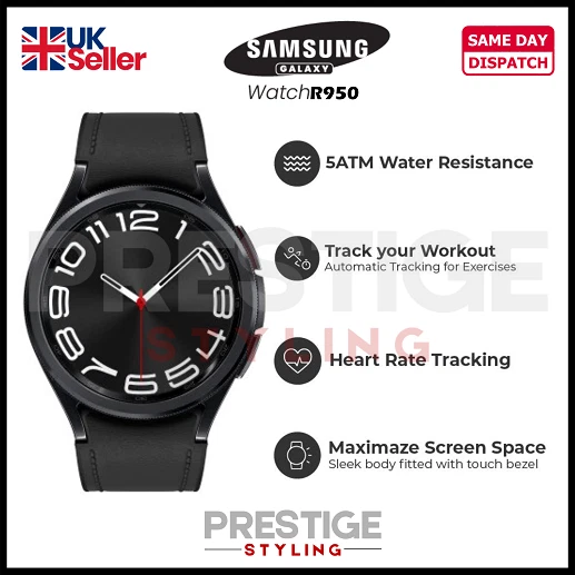 Samsung Galaxy Watch6 Classic SM-R950 43mm BT Smart Watch BLACK PRISTINE+CHARGR - Image 1 of 4