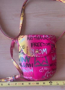 Trendy Multi Graffiti Queen Bee Boxy Satchel HARD SHELL PURSE - Picture 1 of 4