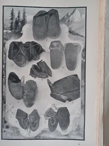 Sioux Crees Sarcees American Indian Moccasins Shoes Rare Antique Article 1904 - Afbeelding 1 van 6