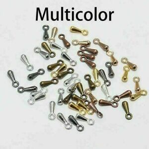 200pcs Water Drop End Beads Extender Chain Pendant Tails Clasp for DIY Making