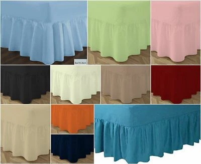 New T180 Plain Poly Cotton Finest Quality VALANCE BED SHEET ~ Cotton-Rich-Touch - Image 1 of 4