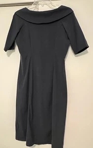 Shabby Apple Vintage 60's Inspired Fit Flare Sz S/M Blue Dress Foldover Collar - Picture 1 of 7