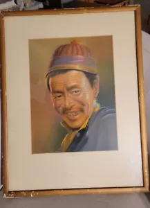 DOUGLAS GORAY - Uomo Tibetano Firmato "G. Douglas" Originale Grande Dettaglio Raro Etnico - Foto 1 di 8