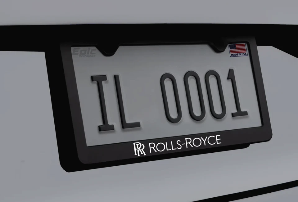 Marco de matrícula Rolls Royce PREMUM soporte de metal con tornillos y tapas Foto 1 de 1