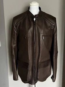 Brown Etro Men's Calf’s Leather Jacket, Size-XL - Picture 1 of 7
