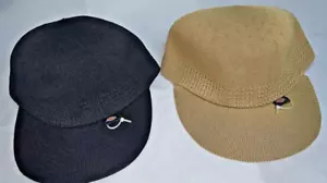 2 Vintage Dickies Fitted Caps Black Tan - Picture 1 of 9
