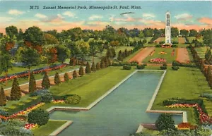 Postal Sunset Memorial Park Minneapolis St Paul Minnesota pm 1952 - Imagen 1 de 2