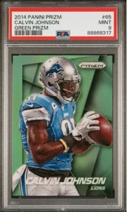 2014 Prizm Calvin Johnson Green Prizm Card Psa 9!!! - Picture 1 of 2