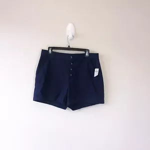 Old Navy Shorts High Rise Button Up Navy Nautical Classic Women's Size 12 NWT’s - Picture 1 of 8