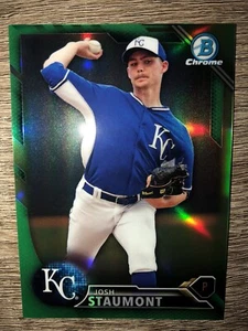 JOSH STAUMONT 2016 Bowman Chrome Prospects GREEN REFRACTOR #56/99 - Picture 1 of 2