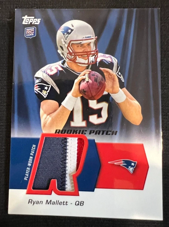 RYAN MALLETT Patriots 2011 Topps Player Worn 3-CLR Patch Jersey RC #HRP-RM R.I.P - Image 1 of 1