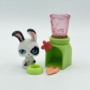 Littlest Pet Shop LPS Magic Motion White Bakery Bunny #PP4 W/ Feeder t2