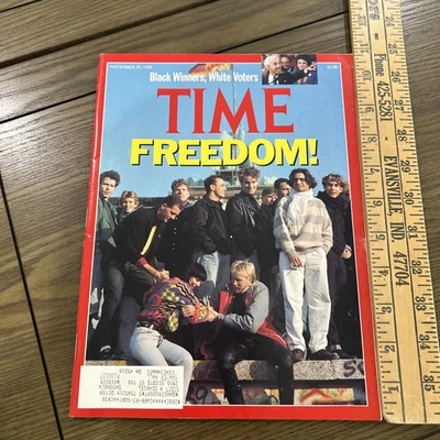 Vintage Time Magazine November 20th 1989 Freedom! Black Winners White Voters - Image 1 of 4