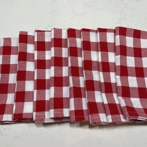 Juego de 8 servilletas de algodón Buffalo a cuadros tela cena servilleta a cuadros - Imagen 1 de 6