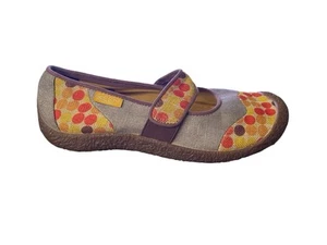 KEEN Harvest Mary Jane Slip On Shoes Polka Dot Size 9 Yellow Orange Red - Picture 1 of 9