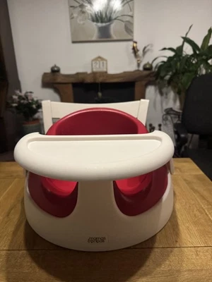 Mamas & Papas Baby Snug Seat & Feeding/Play Tray Red & White - Floor Chair - Image 1 of 4