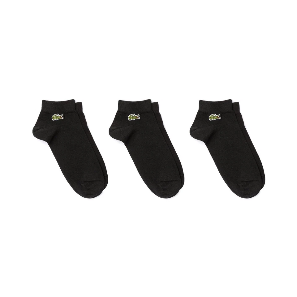 Lacoste 3 Pack Low Cut Socks IN BLACK RA2105 51 8VM SIZE USA 8.5-12 - Image 1 of 1