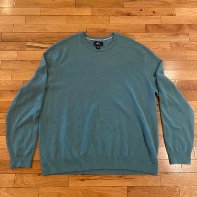 Lands End Mens Cashmere Sweater Crew Neck Pullover Teal XL 46-48 Classic Preppy - Image 1 of 4
