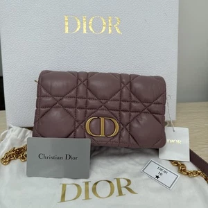 Authentic Christian Dior Small Caro Handbag Bag New With tag Calfskin Dusty Rose - Picture 1 of 17