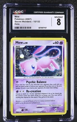 CGC 8 Mew 2007 Secret Wonders 15/132 Holo Pokemon Card - Image 1 of 2