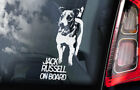 JACK RUSSELL Car Sticker, Terrier Dog Window Sign Bumper Decal Gift Pet - V01