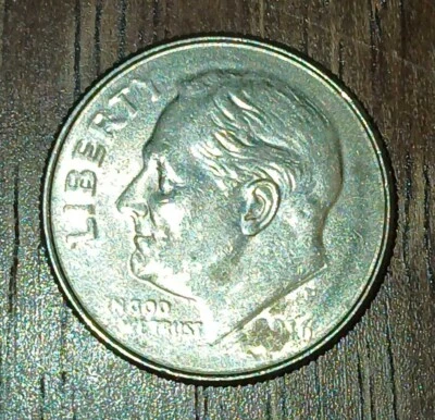 2016 P Dime ERROR Faded Lettering OBV & REV Struck Through Grease Rare - Image 1 of 4