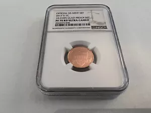 2017-S  LINCOLN CENT CLAD PF SET NGC PF70 RD UC BROWN LABEL TOP POP ONLY 67 - Picture 1 of 4