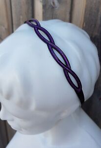 New Claire's Women's Hair Accessorie Plastic HeadBand Purple Black Glitter Simpl