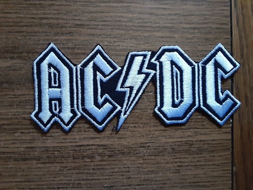 AC/DC ,IRON ON WHITE EMBROIDERED PATCH | eBay