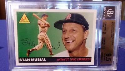 2005 TOPPS THE NATIONAL STAN MUSIAL 1955 BGS 9.5 GEM MT #175 LOW POP 10 CENTERIN - Image 1 of 4