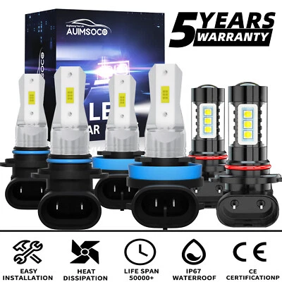 For Lexus RX330 2004 2005 2006 RX350 2007-2009 6000K LED Headlight + Fog Bulbs - Image 1 of 4