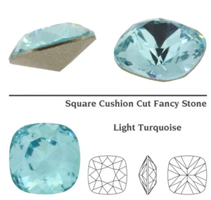 Superior PRIMERO 4470 Square Cushion Cut Stones Crystals * Many Colors & Sizes - Picture 1 of 50