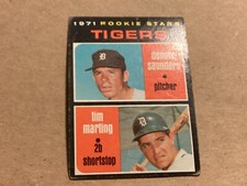 1971 Topps Baseball Card #423 Tigers Rookies - Dennis Saunders RC EX + 
