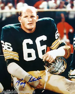RAY NITSCHKE ~ Green Bay Packers - Imagen autografiada 8x10 - Salón de la Fama del Fútbol - Imagen 1 de 2